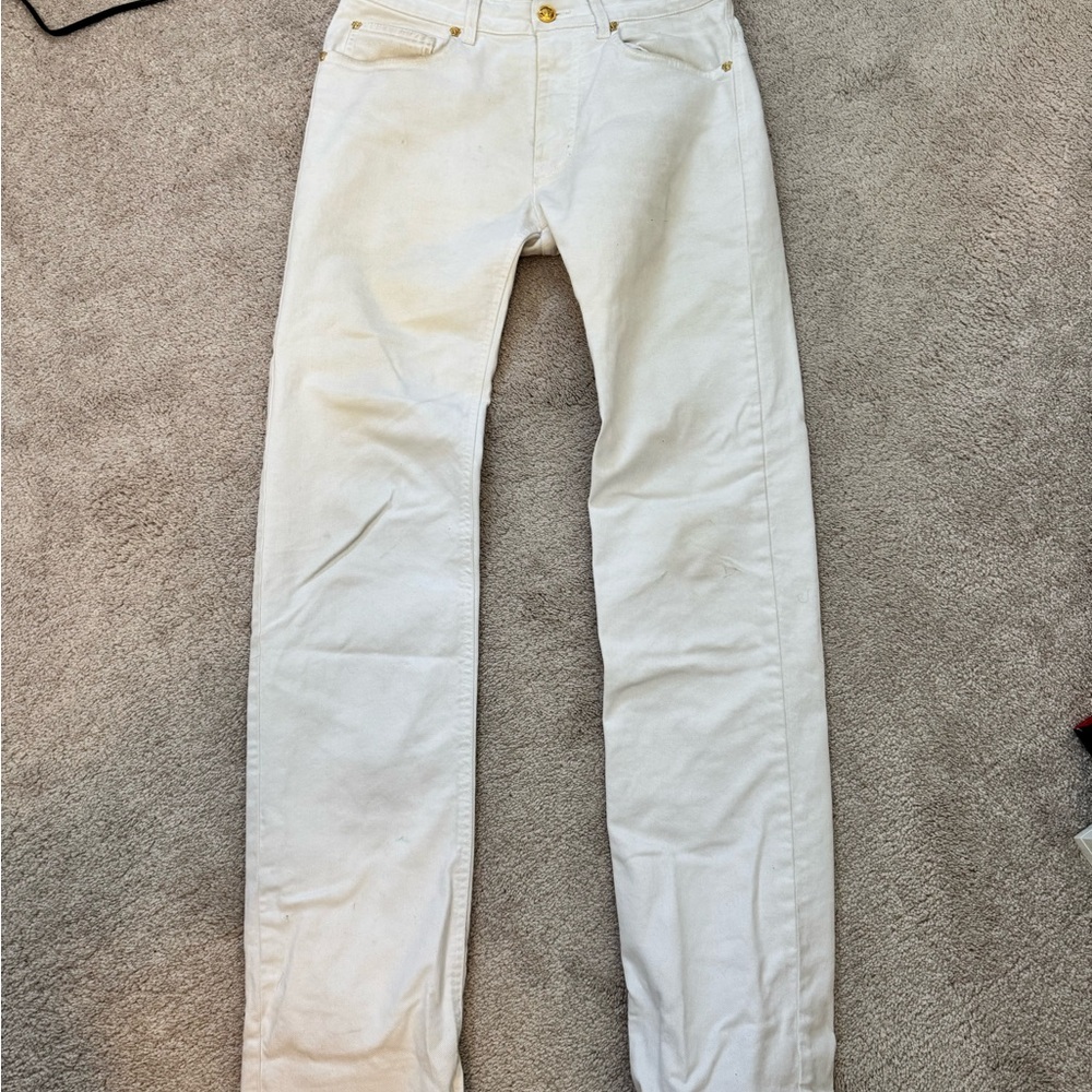 Versace White Straight Jeans Classic Style